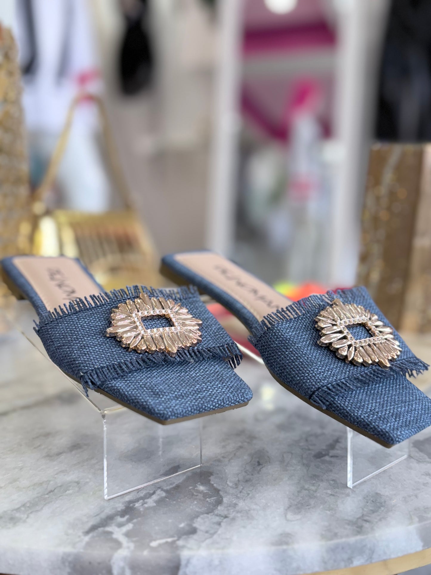 Jean flat shoes