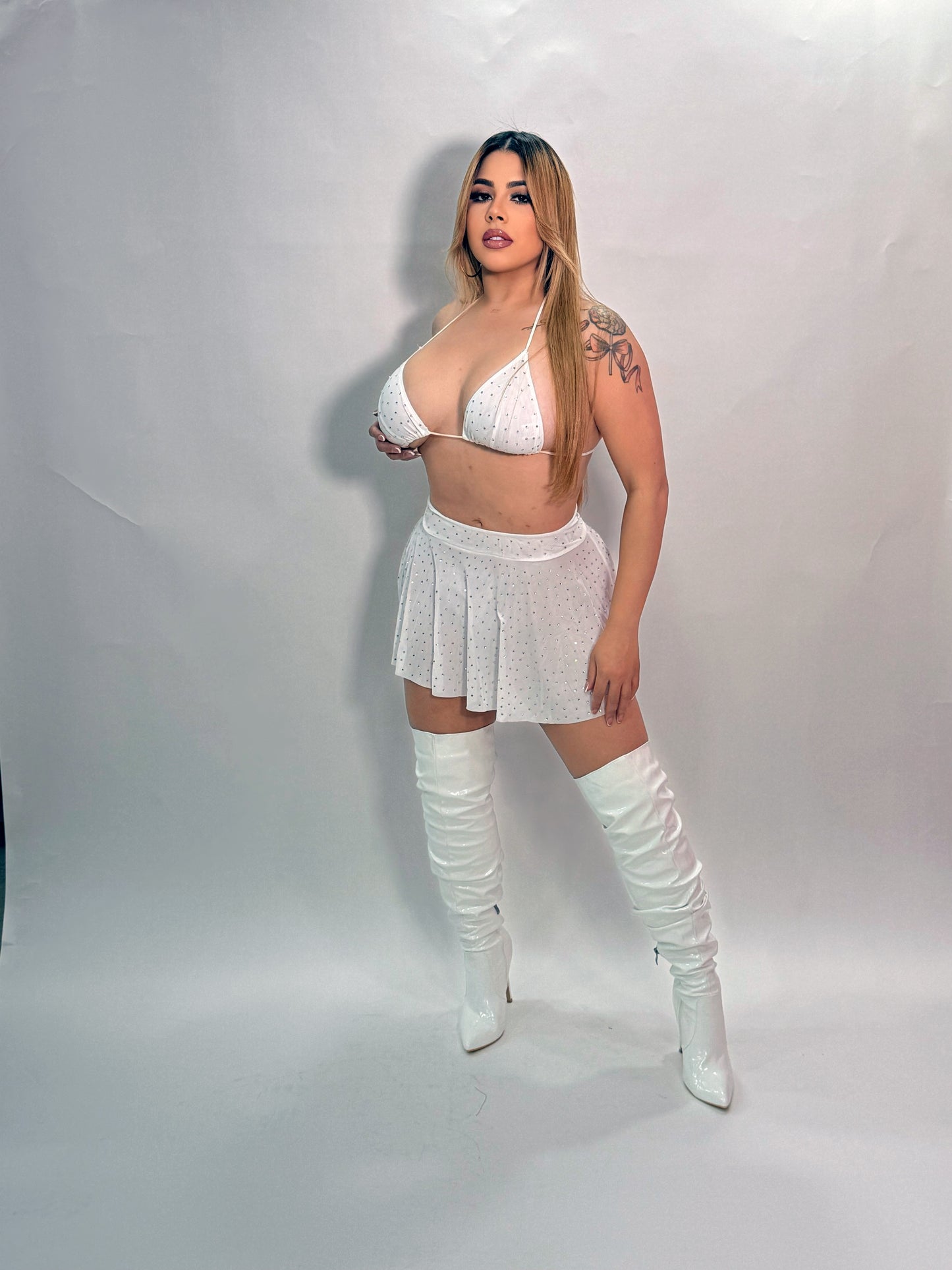 White Rhinestone set