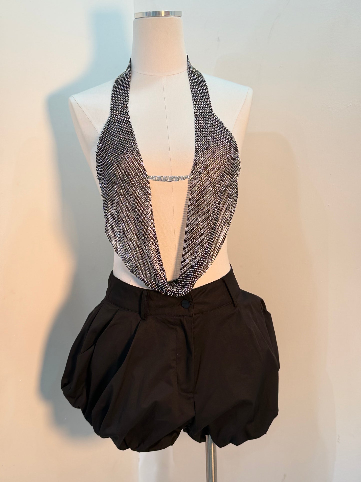 Full Glam crop top black