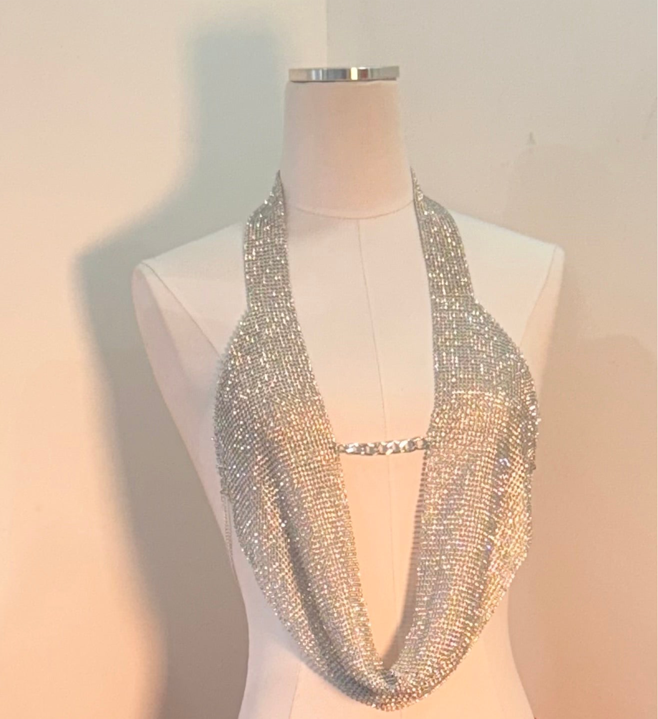 Full Glam crop top silver