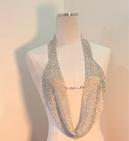 Full Glam crop top silver