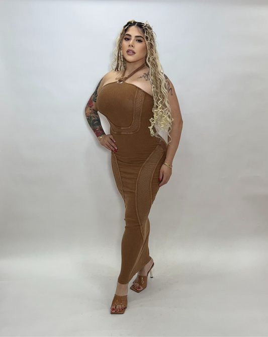 Mocha maxi dress