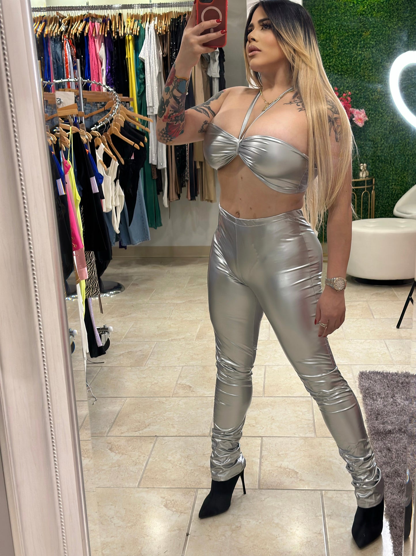 Silver pant set